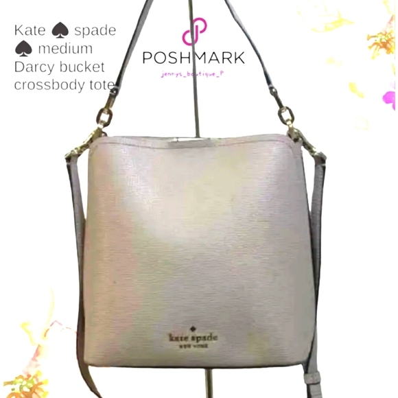 kate spade Handbags - Kate Spade ♠️ Gray Darcy Medium Bucket Crossbody Tote